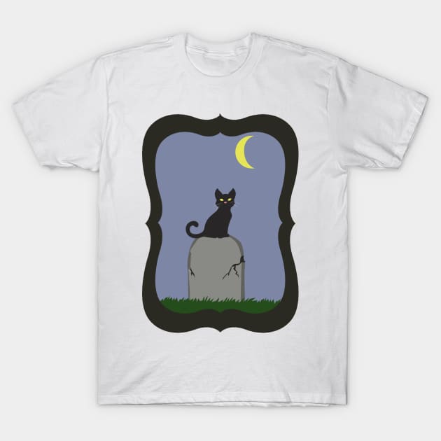 Spooky Halloween Cat T-Shirt by SakuraDragon